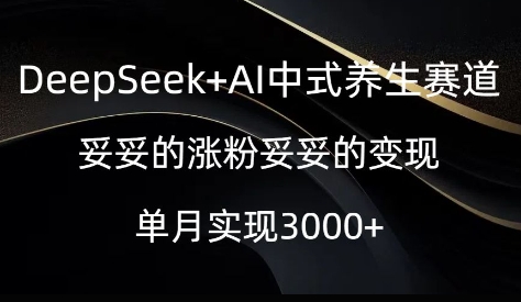 DeepSeek+AI中式养生赛道，妥妥的涨粉妥妥的变现-超好资源网