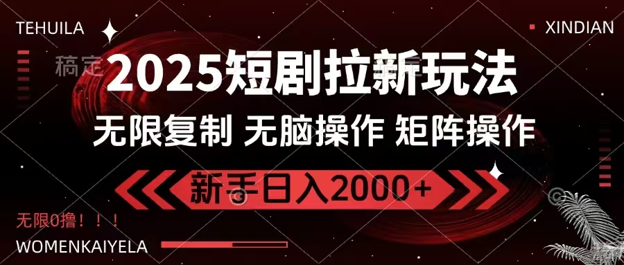 （14429期）2025短剧拉新玩法，无需注册登录，无限0撸，无脑批量操作日入2000+-超好资源网