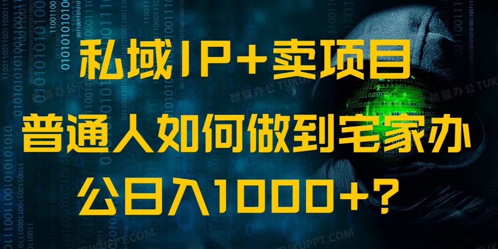 （14400期）私域IP+卖项目，普通人如何做到宅家办公实现日入1000+-超好资源网