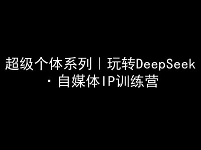 超级个体系列，玩转DeepSeek·自媒体IP训练营，deepseek教程-超好资源网