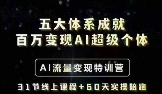 五大体系成就百万变现AI超级个体- AI流量变现特训营，一步一步教你一个人怎么年入百W-超好资源网