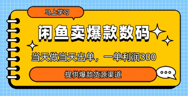 闲鱼卖爆款货源，当天做当天出单，一单利润3张-超好资源网