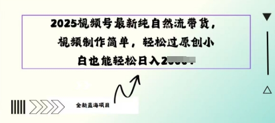 2025视频号最新纯自然流带货， 视频制作简单，轻松过原创小 白也能轻松操作-超好资源网